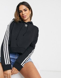 Черный короткий худи adidas originals