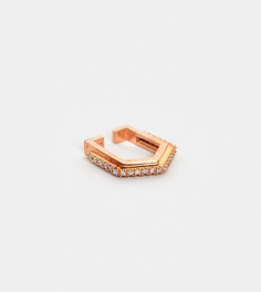 Серьга-кафф шестиугольной формы с покрытием 18-каратным розовым золотом Astrid & Miyu-Золотой