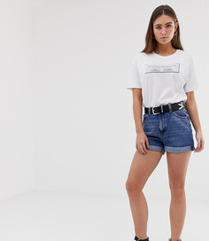 Синие шорты в винтажном стиле Bershka-Синий