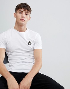 Белая футболка с логотипом на груди Versace Jeans-Черный