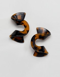 Серьги-гвоздики с черепаховой отделкой ASOS DESIGN-Мульти