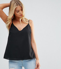Свободный двухслойный топ на тонких бретельках ASOS DESIGN Tall fuller bust-Черный