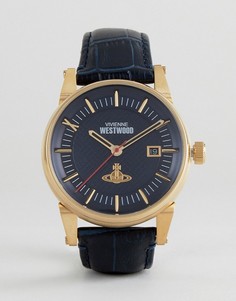 Темно-синие часы с кожаным ремешком Vivienne Westwood VV065BLBL-Темно-синий