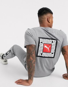 Серая футболка с короткими рукавами и логотипом Puma-Серый