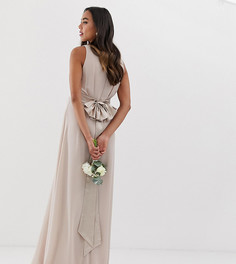 Эксклюзивное бежевое платье макси с бантом на спине TFNC Maternity Bridesmaid-Розовый