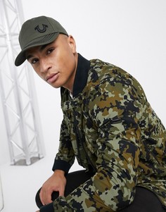Кепка с вышитой рельефной подковой True Religion-Зеленый
