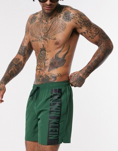 Зеленые шорты для плавания из переработанных материалов с логотипом сбоку Calvin Klein Intense Power-Зеленый