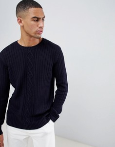 Темно-синий джемпер крупной вязки ASOS