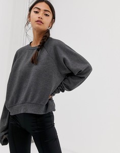 Темно-серый мягкий свитшот с рукавами "летучая мышь" ASOS DESIGN