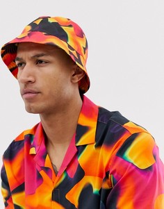 Панама с неоновым принтом и эффектом перехода цвета ASOS DESIGN-Черный