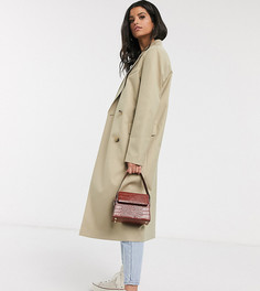Светло-бежевое пальто ASOS DESIGN Tall-Светло-бежевый