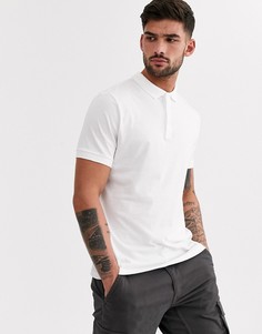 Белое трикотажное поло из органического хлопка ASOS DESIGN-Белый