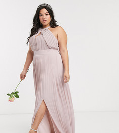 Эксклюзивное розовое платье макси TFNC Plus bridesmaid-Розовый