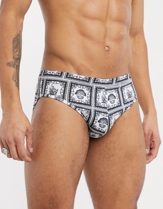 Плавки с мозаичным принтом от комплекта ASOS DESIGN-Мульти