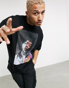 Трикотажная oversized-футболка с фотопринтом ASOS DESIGN-Черный