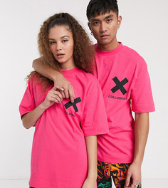Розовая футболка с логотипом COLLUSION Unisex-Розовый