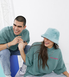 Зеленая oversized-футболка с принтом логотипа COLLUSION Unisex-Зеленый