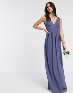 Темно-синее шифоновое платье с запахом TFNC Bridesmaid-Темно-синий