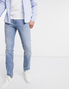 Зауженные эластичные джинсы из органического хлопка Selected Homme-Синий
