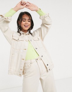 Светлая джинсовая oversized-куртка Monki-Белый