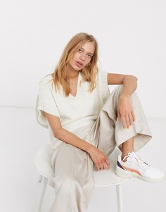 Джемпер с короткими рукавами ASOS DESIGN-Кремовый