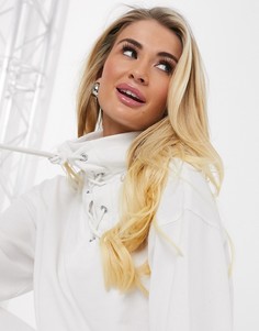 Белый свитшот с высоким воротом Missguided