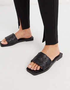 Черные плетеные сандалии Topshop-Черный