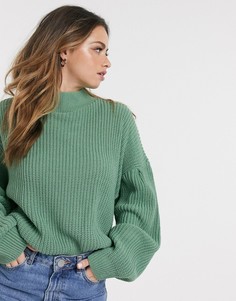 Зеленый oversized-джемпер крупной вязки In The Style x Billie Faiers-Мульти