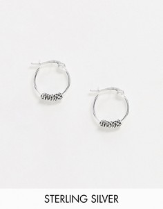 Серебряные серьги-кольца ASOS DESIGN-Серебряный