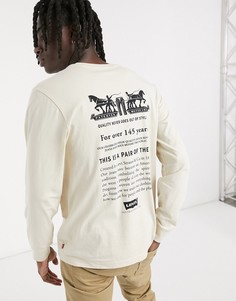 Бежевый свободный лонгслив с маленьким логотипом Levis Youth Levis®