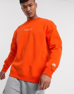 Оранжевый свитшот с круглым вырезом Nike Just Do It