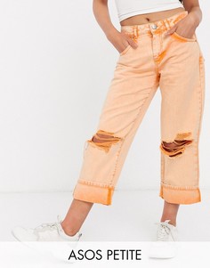 Оранжевые джинсы с рваной отделкой ASOS DESIGN Petite-Оранжевый
