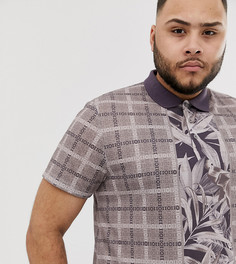 Поло с принтом ASOS DESIGN Plus-Фиолетовый