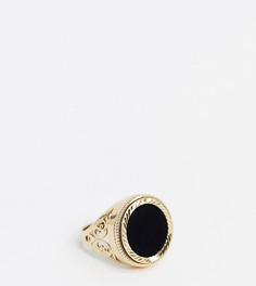 Позолоченное кольцо с ониксом Chained & Able-Золотой