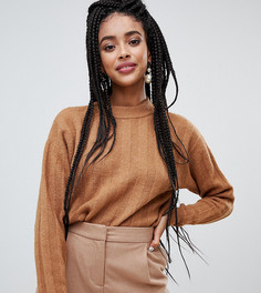 Коричневый oversize-джемпер с круглым вырезом Monki