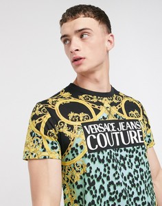Синяя футболка с логотипом Versace Jeans Couture-Синий