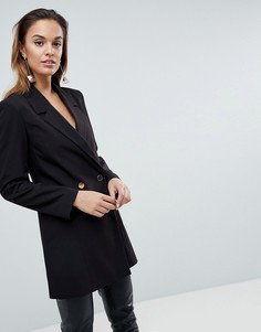 Удлиненный блейзер ASOS Tailored-Черный