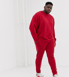 Красный спортивный свитшот/джоггеры скинни ASOS DESIGN Plus