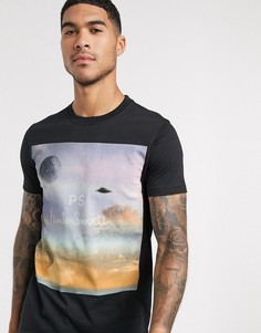 Черная облегающая футболка с принтом PS Paul Smith-Черный