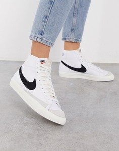 Черно-белые кроссовки Nike blazer mid 77-Белый