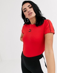 Красный обтягивающий топ Puma Classics