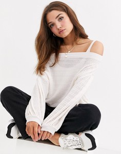 Легкий джемпер с открытыми плечами Free People-Зеленый