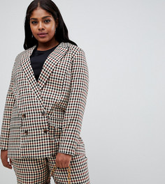 Блейзер в клетку ASOS DESIGN Curve-Мульти