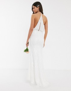 Платье макси цвета слоновой кости Jarlo Bridesmaid-Кремовый