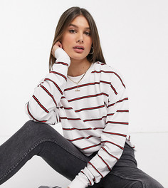 Свободный кроп-топ с длинными рукавами и полосками ASOS DESIGN Tall-Мульти