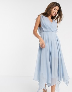 Платье миди с запахом и драпировкой на спине ASOS DESIGN-Мульти