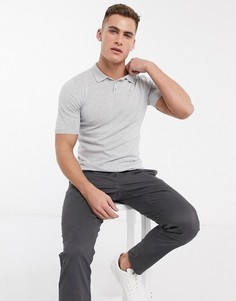 Обтягивающая светло-серая футболка-поло ASOS DESIGN-Серый
