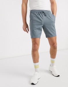 Темно-синие шорты чиносы скинни с эластичным поясом ASOS DESIGN-Синий