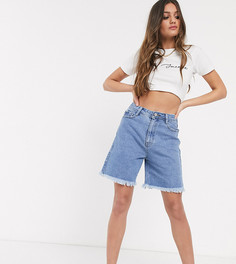 Синие длинные джинсовые шорты Missguided Petite-Синий