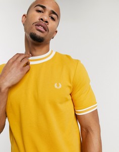 Желтая oversize-футболка с кантом Fred Perry-Желтый